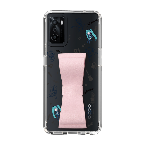 Slim Protection Case - STAND & RING RIBBON Sakura Pink［ HATSUNE MIKU - Ribbon - Instrumental - Monochrome ］