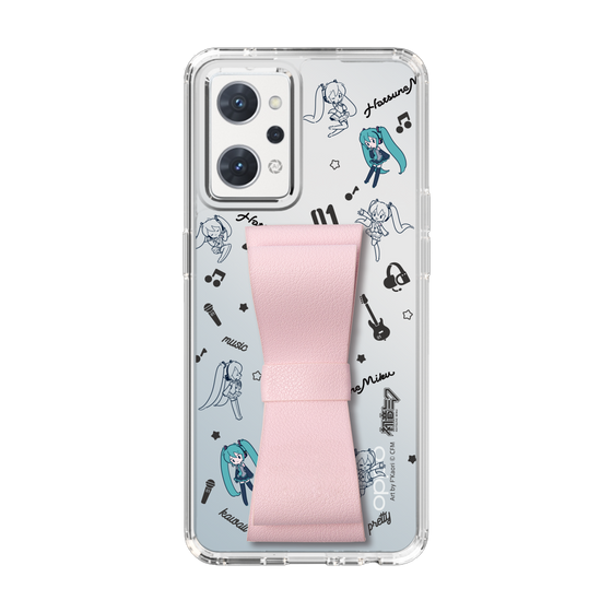 Slim Protection Case - STAND & RING RIBBON Sakura Pink［ HATSUNE MIKU - Ribbon - Instrumental - Monochrome ］