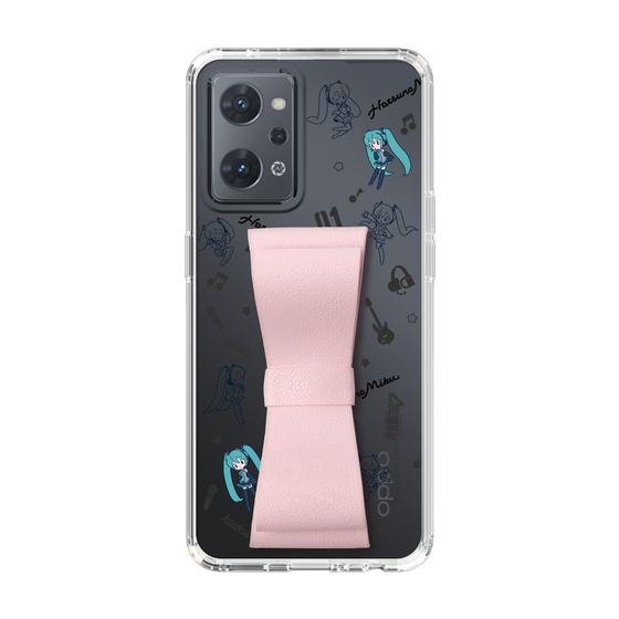 Slim Protection Case - STAND & RING RIBBON Sakura Pink［ HATSUNE MIKU - Ribbon - Instrumental - Monochrome ］