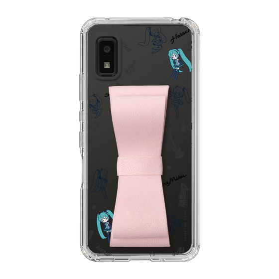 Slim Protection Case - STAND & RING RIBBON Sakura Pink［ HATSUNE MIKU - Ribbon - Instrumental - Monochrome ］