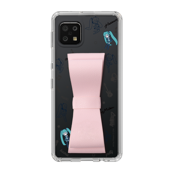 Slim Protection Case - STAND & RING RIBBON Sakura Pink［ HATSUNE MIKU - Ribbon - Instrumental - Monochrome ］