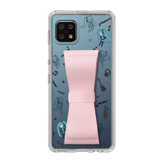 Slim Protection Case - STAND & RING RIBBON Sakura Pink［ HATSUNE MIKU - Ribbon - Instrumental - Monochrome ］