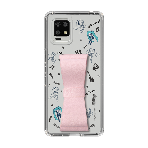 Slim Protection Case - STAND & RING RIBBON Sakura Pink［ HATSUNE MIKU - Ribbon - Instrumental - Monochrome ］