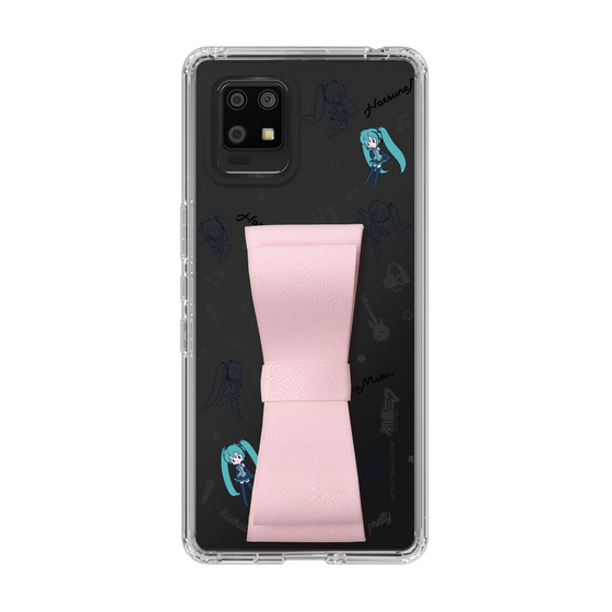 Slim Protection Case - STAND & RING RIBBON Sakura Pink［ HATSUNE MIKU - Ribbon - Instrumental - Monochrome ］