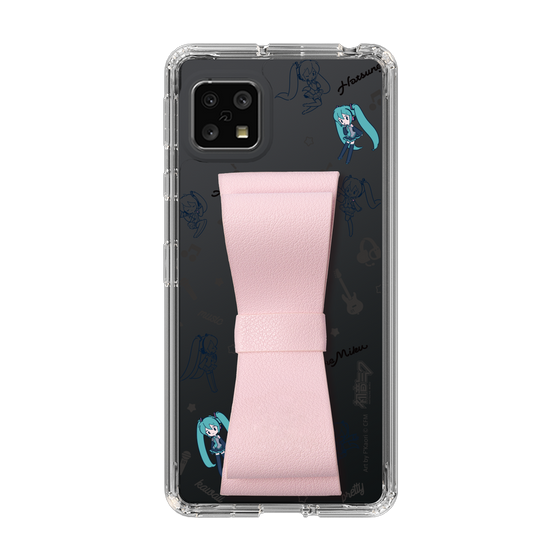 Slim Protection Case - STAND & RING RIBBON Sakura Pink［ HATSUNE MIKU - Ribbon - Instrumental - Monochrome ］