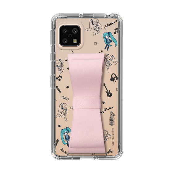 Slim Protection Case - STAND & RING RIBBON Sakura Pink［ HATSUNE MIKU - Ribbon - Instrumental - Monochrome ］