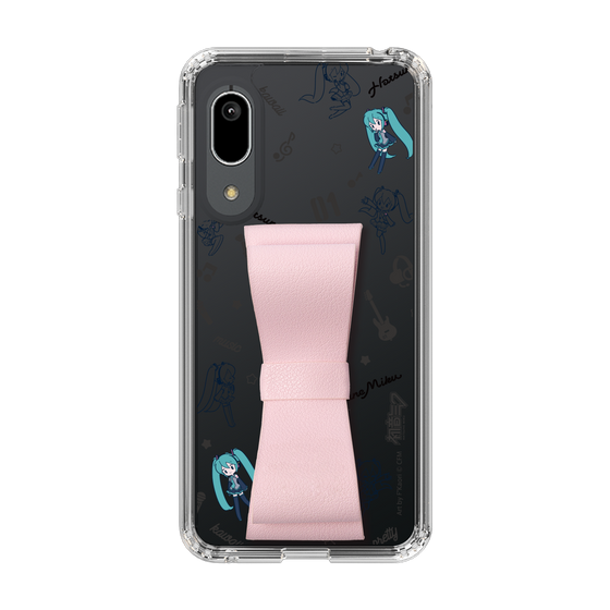 Slim Protection Case - STAND & RING RIBBON Sakura Pink［ HATSUNE MIKU - Ribbon - Instrumental - Monochrome ］