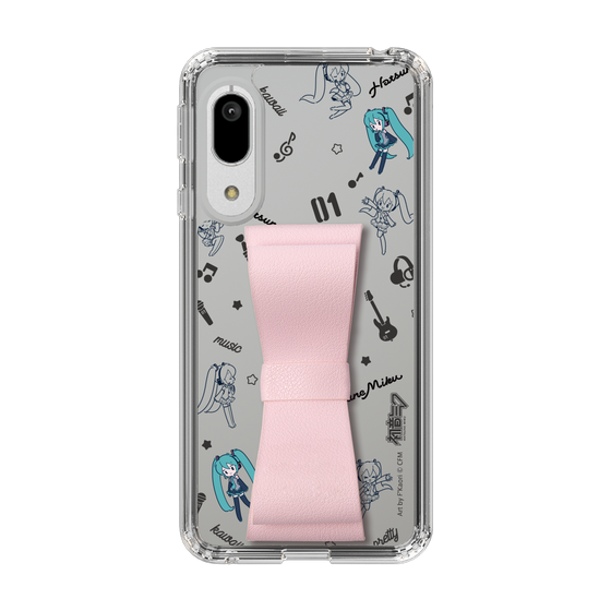 Slim Protection Case - STAND & RING RIBBON Sakura Pink［ HATSUNE MIKU - Ribbon - Instrumental - Monochrome ］