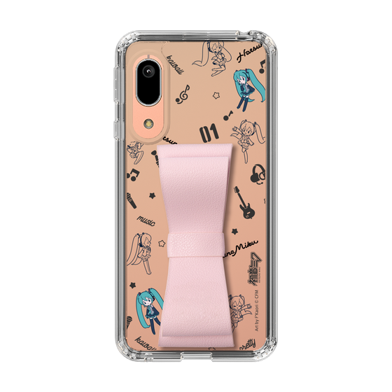 Slim Protection Case - STAND & RING RIBBON Sakura Pink［ HATSUNE MIKU - Ribbon - Instrumental - Monochrome ］