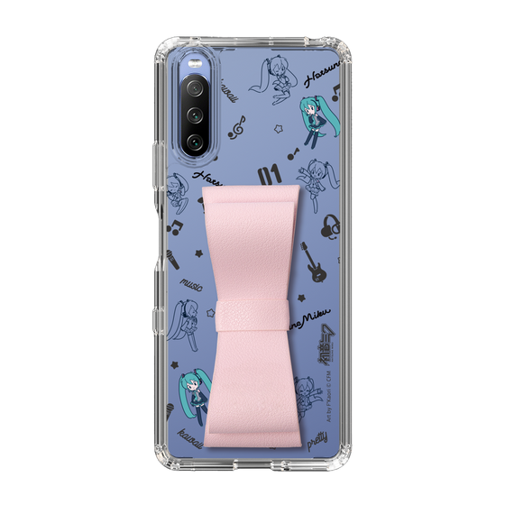 Slim Protection Case - STAND & RING RIBBON Sakura Pink［ HATSUNE MIKU - Ribbon - Instrumental - Monochrome ］