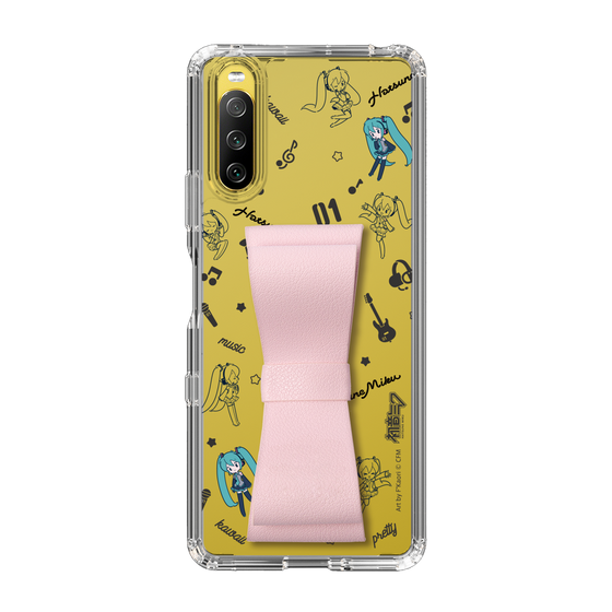 Slim Protection Case - STAND & RING RIBBON Sakura Pink［ HATSUNE MIKU - Ribbon - Instrumental - Monochrome ］