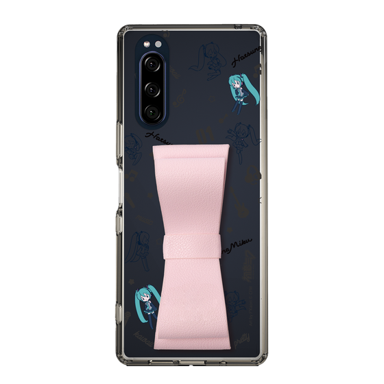 Slim Protection Case - STAND & RING RIBBON Sakura Pink［ HATSUNE MIKU - Ribbon - Instrumental - Monochrome ］