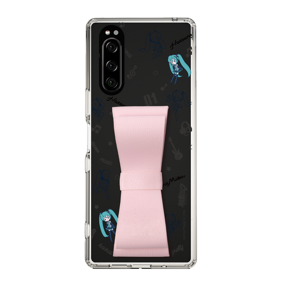 Slim Protection Case - STAND & RING RIBBON Sakura Pink［ HATSUNE MIKU - Ribbon - Instrumental - Monochrome ］