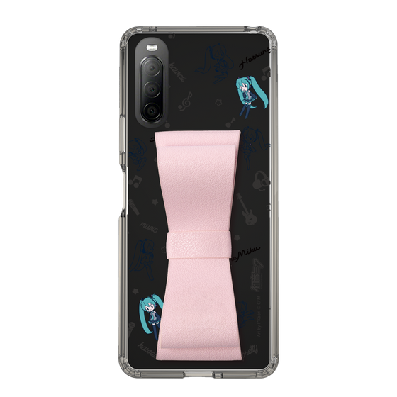 Slim Protection Case - STAND & RING RIBBON Sakura Pink［ HATSUNE MIKU - Ribbon - Instrumental - Monochrome ］
