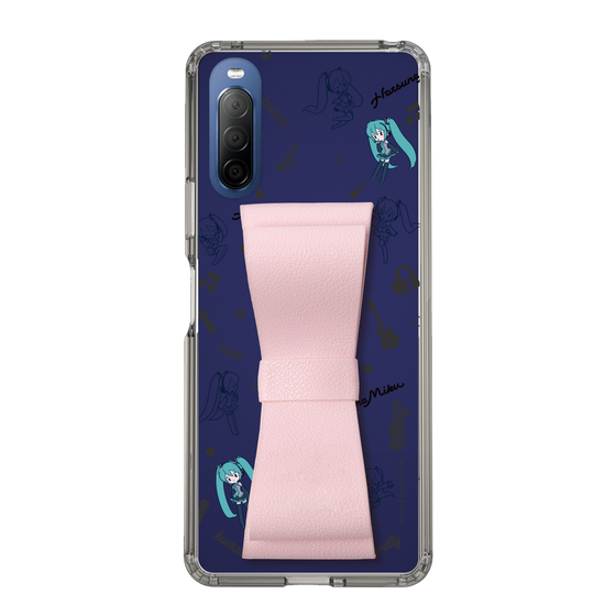 Slim Protection Case - STAND & RING RIBBON Sakura Pink［ HATSUNE MIKU - Ribbon - Instrumental - Monochrome ］