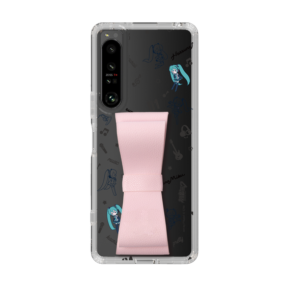 Slim Protection Case - STAND & RING RIBBON Sakura Pink［ HATSUNE MIKU - Ribbon - Instrumental - Monochrome ］