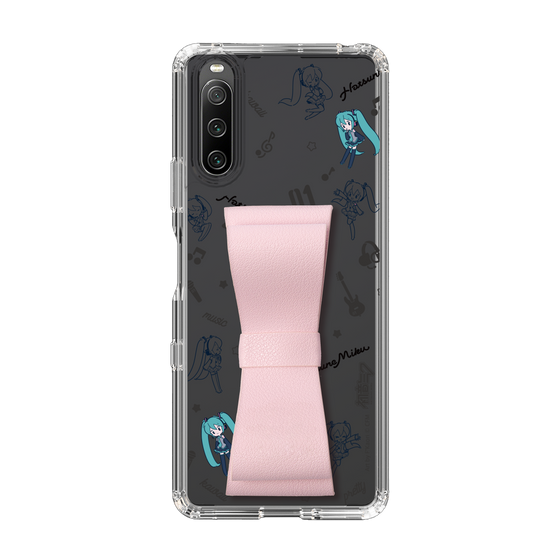 Slim Protection Case - STAND & RING RIBBON Sakura Pink［ HATSUNE MIKU - Ribbon - Instrumental - Monochrome ］