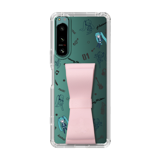 Slim Protection Case - STAND & RING RIBBON Sakura Pink［ HATSUNE MIKU - Ribbon - Instrumental - Monochrome ］