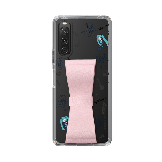 Slim Protection Case - STAND & RING RIBBON Sakura Pink［ HATSUNE MIKU - Ribbon - Instrumental - Monochrome ］