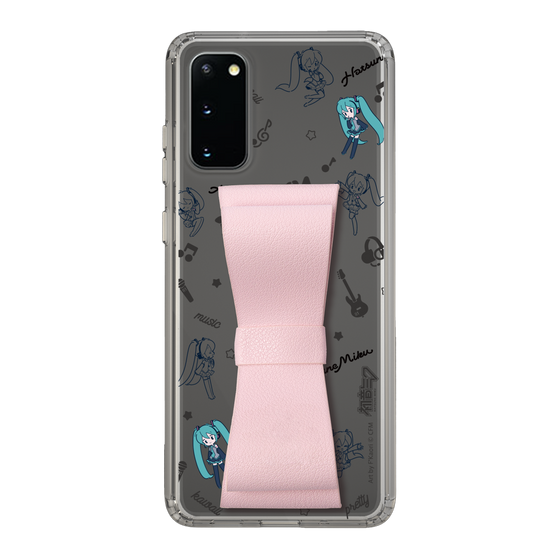 Slim Protection Case - STAND & RING RIBBON Sakura Pink［ HATSUNE MIKU - Ribbon - Instrumental - Monochrome ］