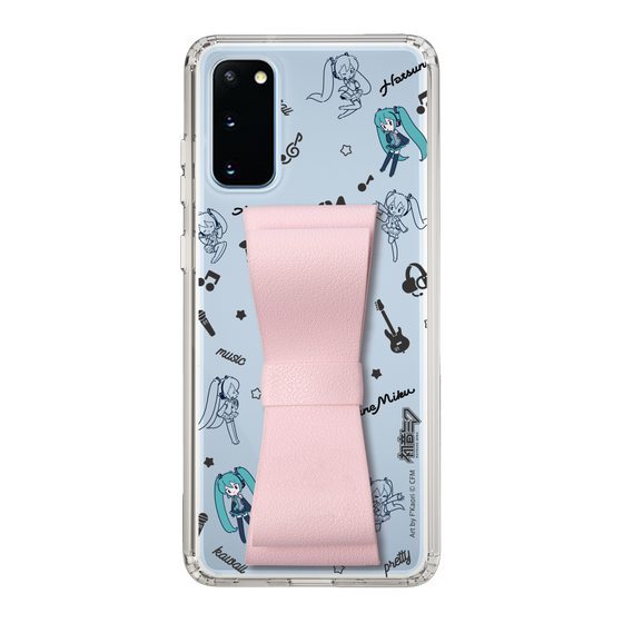 Slim Protection Case - STAND & RING RIBBON Sakura Pink［ HATSUNE MIKU - Ribbon - Instrumental - Monochrome ］