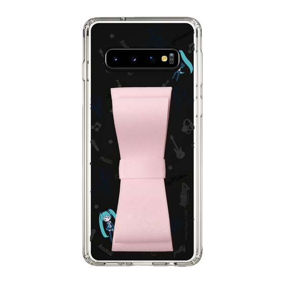 Slim Protection Case - STAND & RING RIBBON Sakura Pink［ HATSUNE MIKU - Ribbon - Instrumental - Monochrome ］