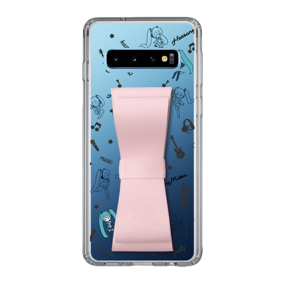 Slim Protection Case - STAND & RING RIBBON Sakura Pink［ HATSUNE MIKU - Ribbon - Instrumental - Monochrome ］