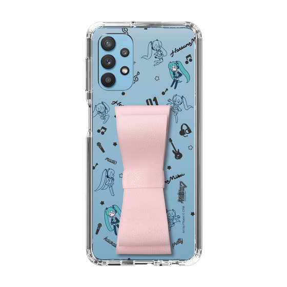 Slim Protection Case - STAND & RING RIBBON Sakura Pink［ HATSUNE MIKU - Ribbon - Instrumental - Monochrome ］
