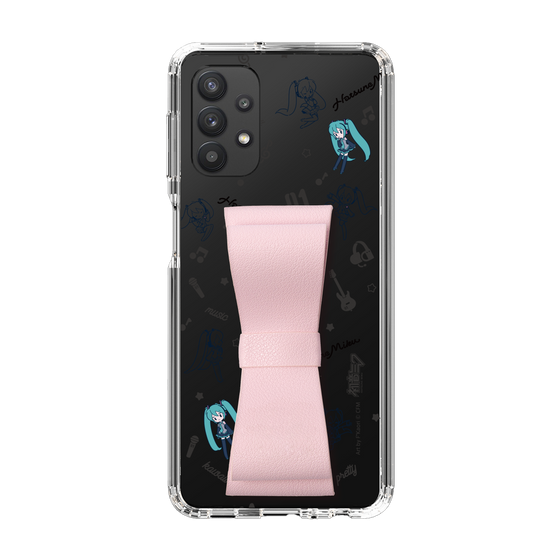 Slim Protection Case - STAND & RING RIBBON Sakura Pink［ HATSUNE MIKU - Ribbon - Instrumental - Monochrome ］