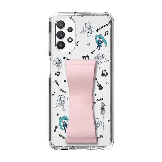 Slim Protection Case - STAND & RING RIBBON Sakura Pink［ HATSUNE MIKU - Ribbon - Instrumental - Monochrome ］