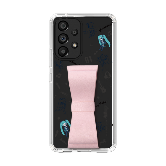 Slim Protection Case - STAND & RING RIBBON Sakura Pink［ HATSUNE MIKU - Ribbon - Instrumental - Monochrome ］
