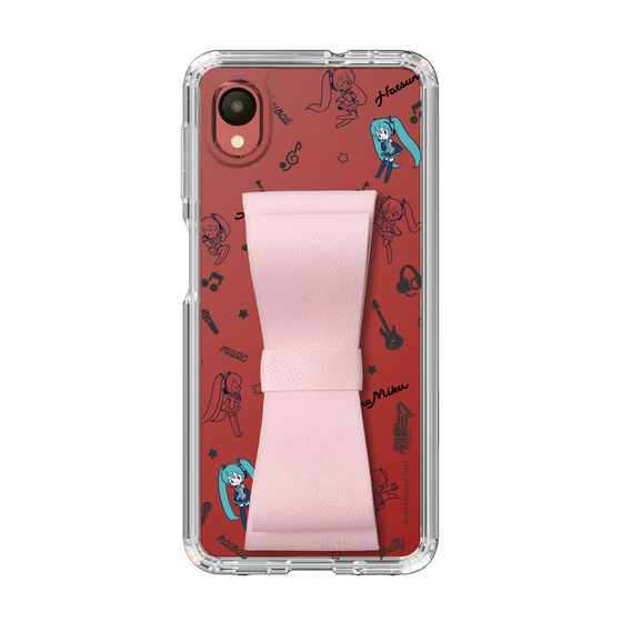 Slim Protection Case - STAND & RING RIBBON Sakura Pink［ HATSUNE MIKU - Ribbon - Instrumental - Monochrome ］