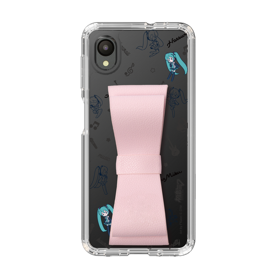 Slim Protection Case - STAND & RING RIBBON Sakura Pink［ HATSUNE MIKU - Ribbon - Instrumental - Monochrome ］