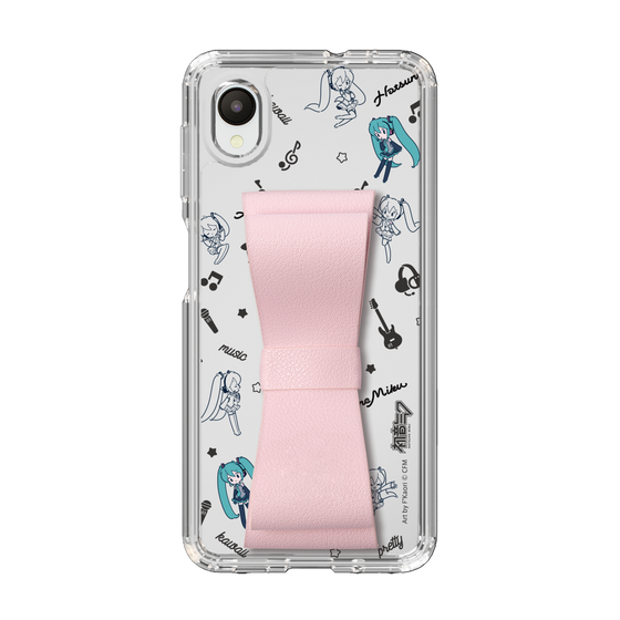 Slim Protection Case - STAND & RING RIBBON Sakura Pink［ HATSUNE MIKU - Ribbon - Instrumental - Monochrome ］