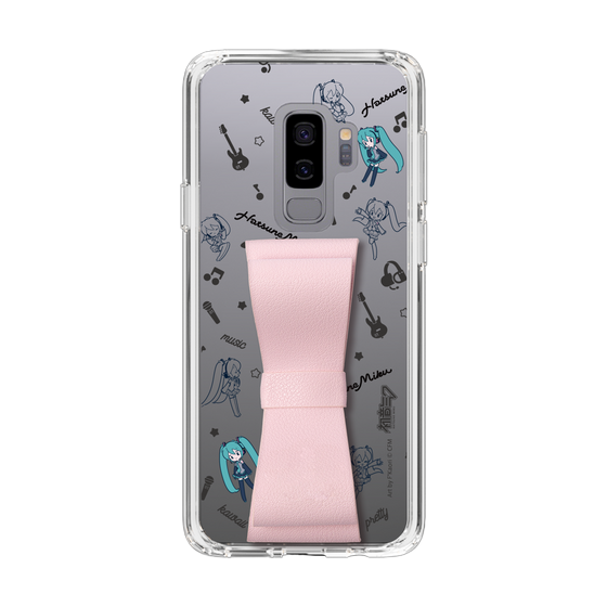 Slim Protection Case - STAND & RING RIBBON Sakura Pink［ HATSUNE MIKU - Ribbon - Instrumental - Monochrome ］