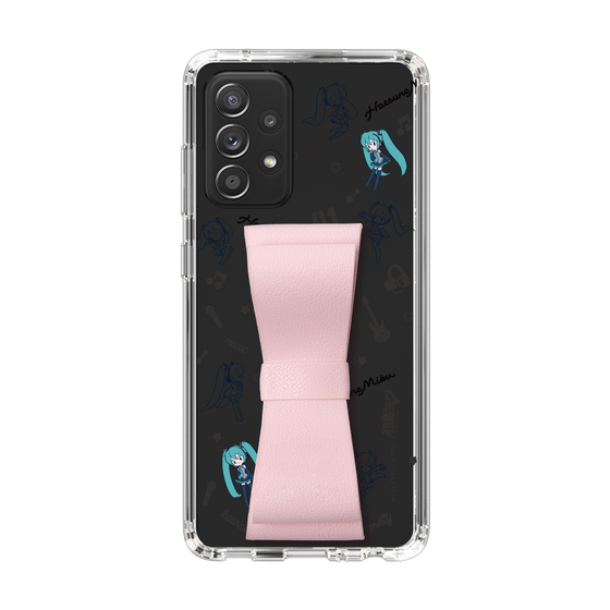 Slim Protection Case - STAND & RING RIBBON Sakura Pink［ HATSUNE MIKU - Ribbon - Instrumental - Monochrome ］