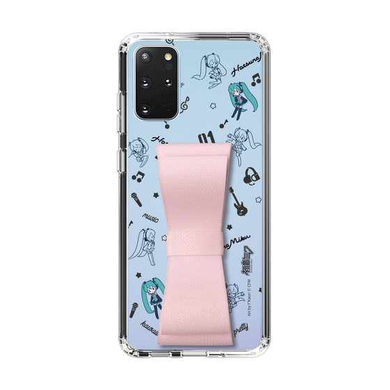 Slim Protection Case - STAND & RING RIBBON Sakura Pink［ HATSUNE MIKU - Ribbon - Instrumental - Monochrome ］