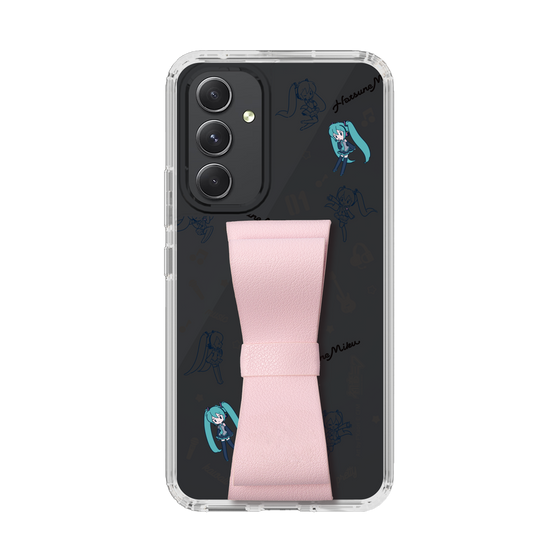 Slim Protection Case - STAND & RING RIBBON Sakura Pink［ HATSUNE MIKU - Ribbon - Instrumental - Monochrome ］