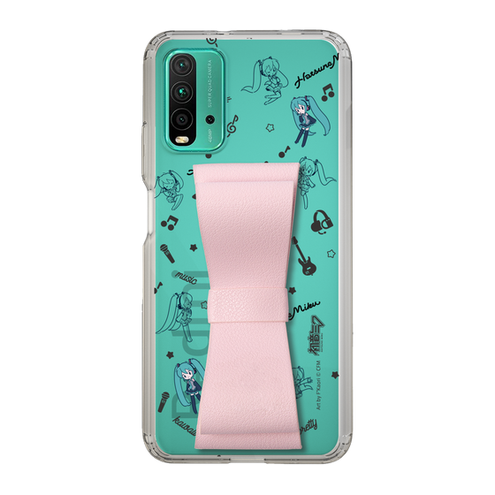 Slim Protection Case - STAND & RING RIBBON Sakura Pink［ HATSUNE MIKU - Ribbon - Instrumental - Monochrome ］