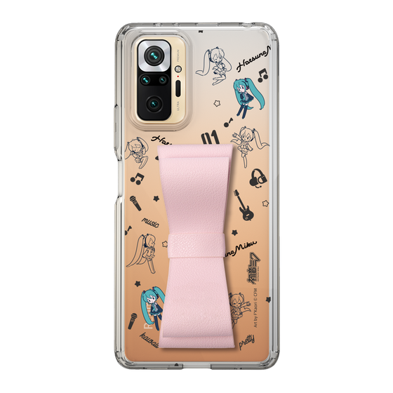Slim Protection Case - STAND & RING RIBBON Sakura Pink［ HATSUNE MIKU - Ribbon - Instrumental - Monochrome ］