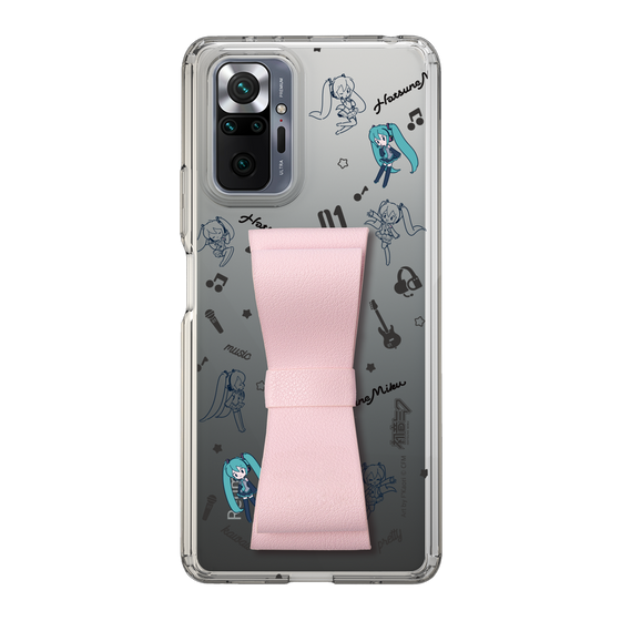 Slim Protection Case - STAND & RING RIBBON Sakura Pink［ HATSUNE MIKU - Ribbon - Instrumental - Monochrome ］