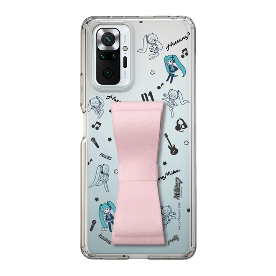 Slim Protection Case - STAND & RING RIBBON Sakura Pink［ HATSUNE MIKU - Ribbon - Instrumental - Monochrome ］
