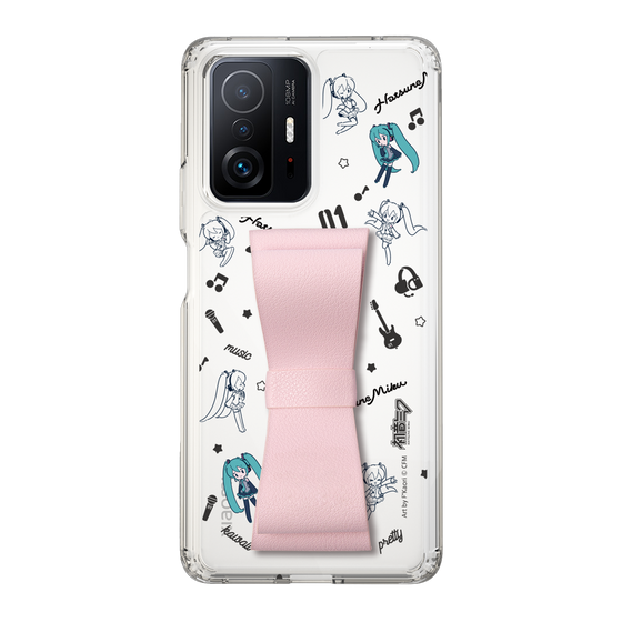 Slim Protection Case - STAND & RING RIBBON Sakura Pink［ HATSUNE MIKU - Ribbon - Instrumental - Monochrome ］