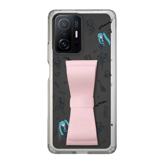 Slim Protection Case - STAND & RING RIBBON Sakura Pink［ HATSUNE MIKU - Ribbon - Instrumental - Monochrome ］