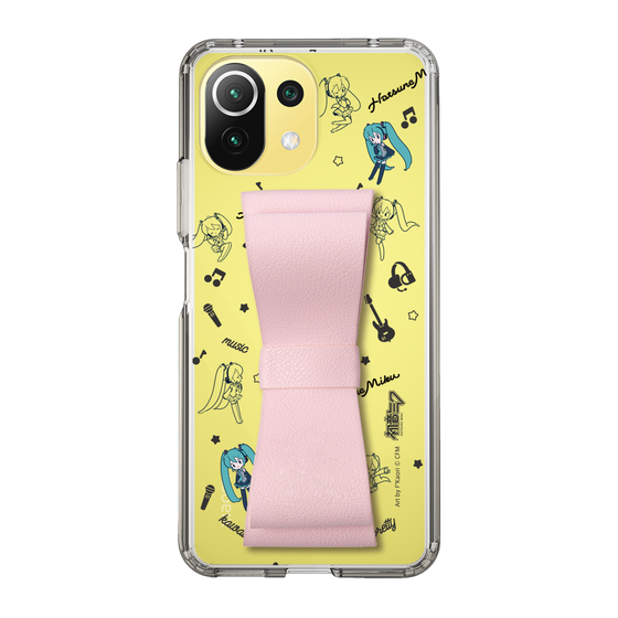 Slim Protection Case - STAND & RING RIBBON Sakura Pink［ HATSUNE MIKU - Ribbon - Instrumental - Monochrome ］