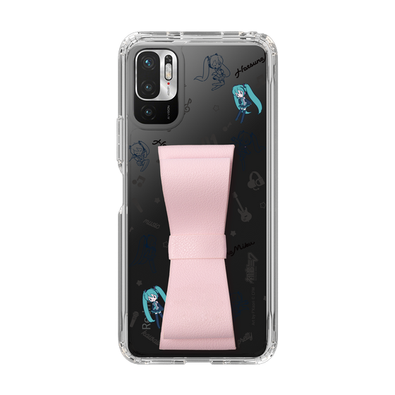 Slim Protection Case - STAND & RING RIBBON Sakura Pink［ HATSUNE MIKU - Ribbon - Instrumental - Monochrome ］