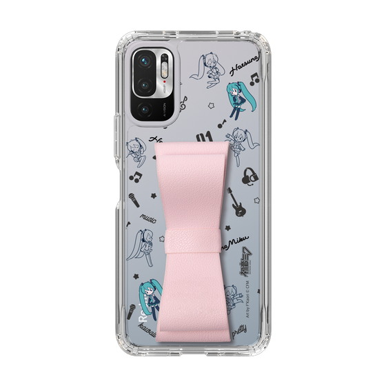 Slim Protection Case - STAND & RING RIBBON Sakura Pink［ HATSUNE MIKU - Ribbon - Instrumental - Monochrome ］