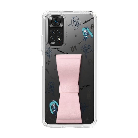 Slim Protection Case - STAND & RING RIBBON Sakura Pink［ HATSUNE MIKU - Ribbon - Instrumental - Monochrome ］