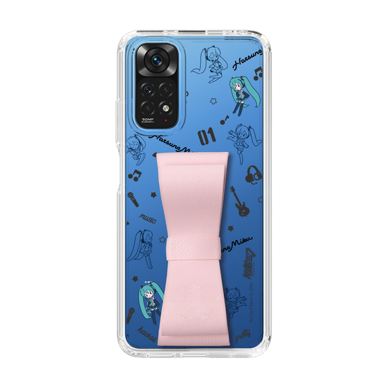 Slim Protection Case - STAND & RING RIBBON Sakura Pink［ HATSUNE MIKU - Ribbon - Instrumental - Monochrome ］
