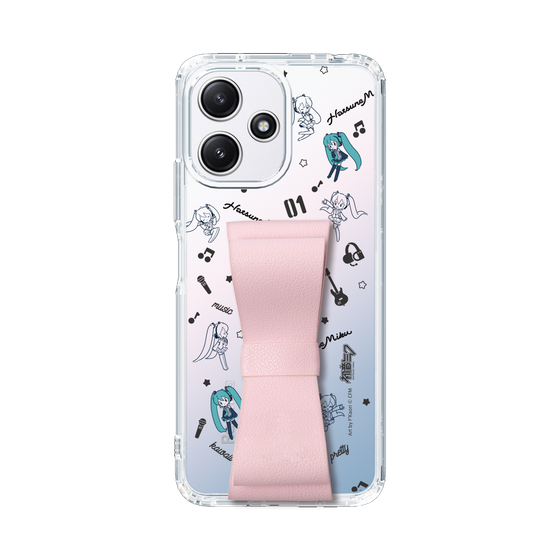 Slim Protection Case - STAND & RING RIBBON Sakura Pink［ HATSUNE MIKU - Ribbon - Instrumental - Monochrome ］